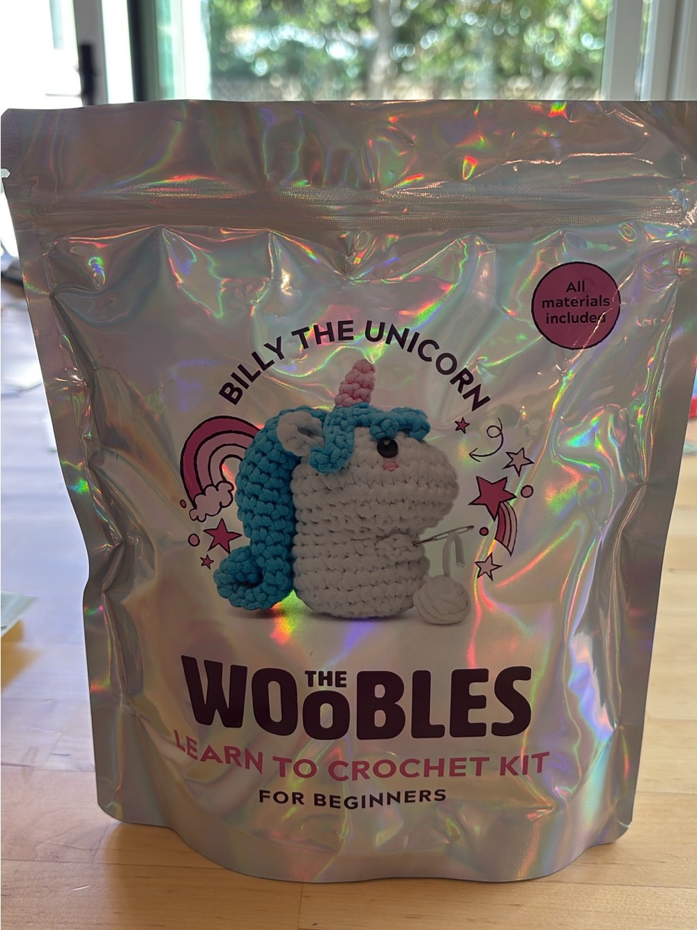 Billy the Unicorn Crochet Kit for Kids - Blue & White